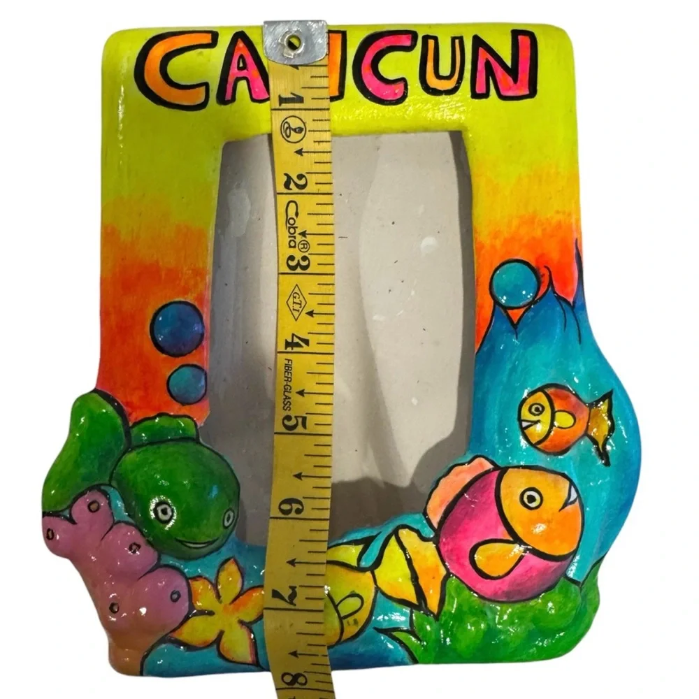 Colorful Cancun Hand Painted Ceramic Picture Frame